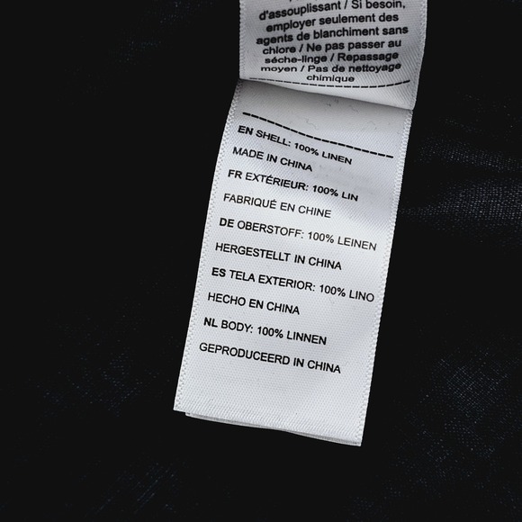 UNTUCKit Mens Large Vin Santo Wrinkle Resistant Button Up Shirt Black Linen - Picture 6 of 9